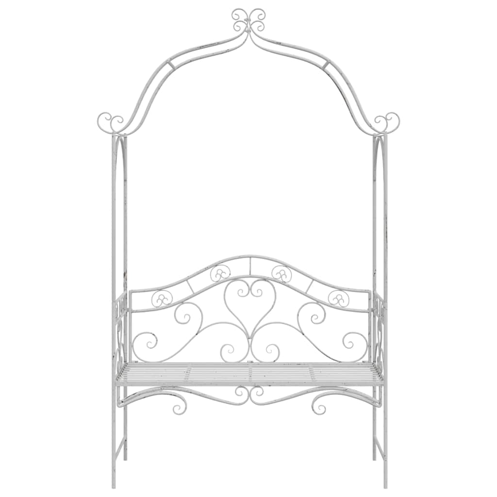 Garden Bench with Cushion White 104 x 54 x 93cm Steel